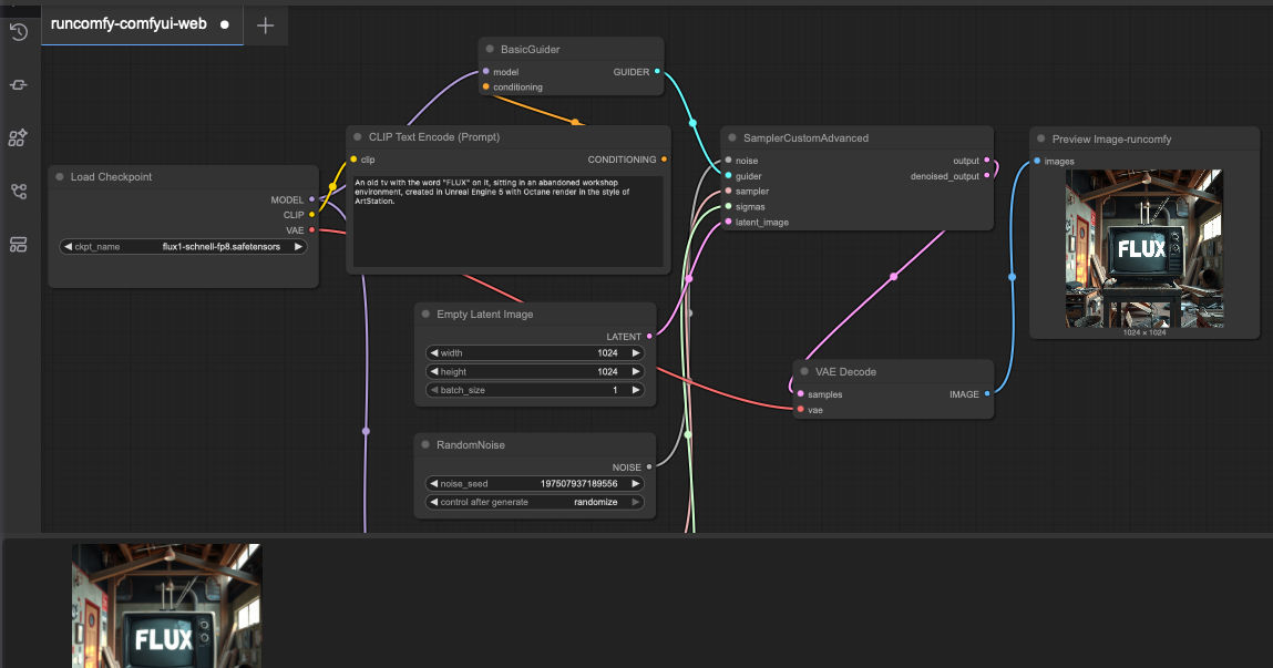 Workflow генерации в интерфейсе ComfyUI